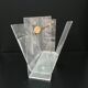 Vintage David Lange magazine rack for Roche Bobois - Plexiglas and brass