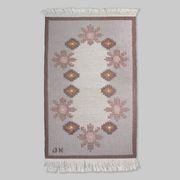 Karin Jönsson Flat-Woven Swedish Wool Rug, 70x120cm, Signed