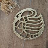 Brass trivet Sleeping Swan
