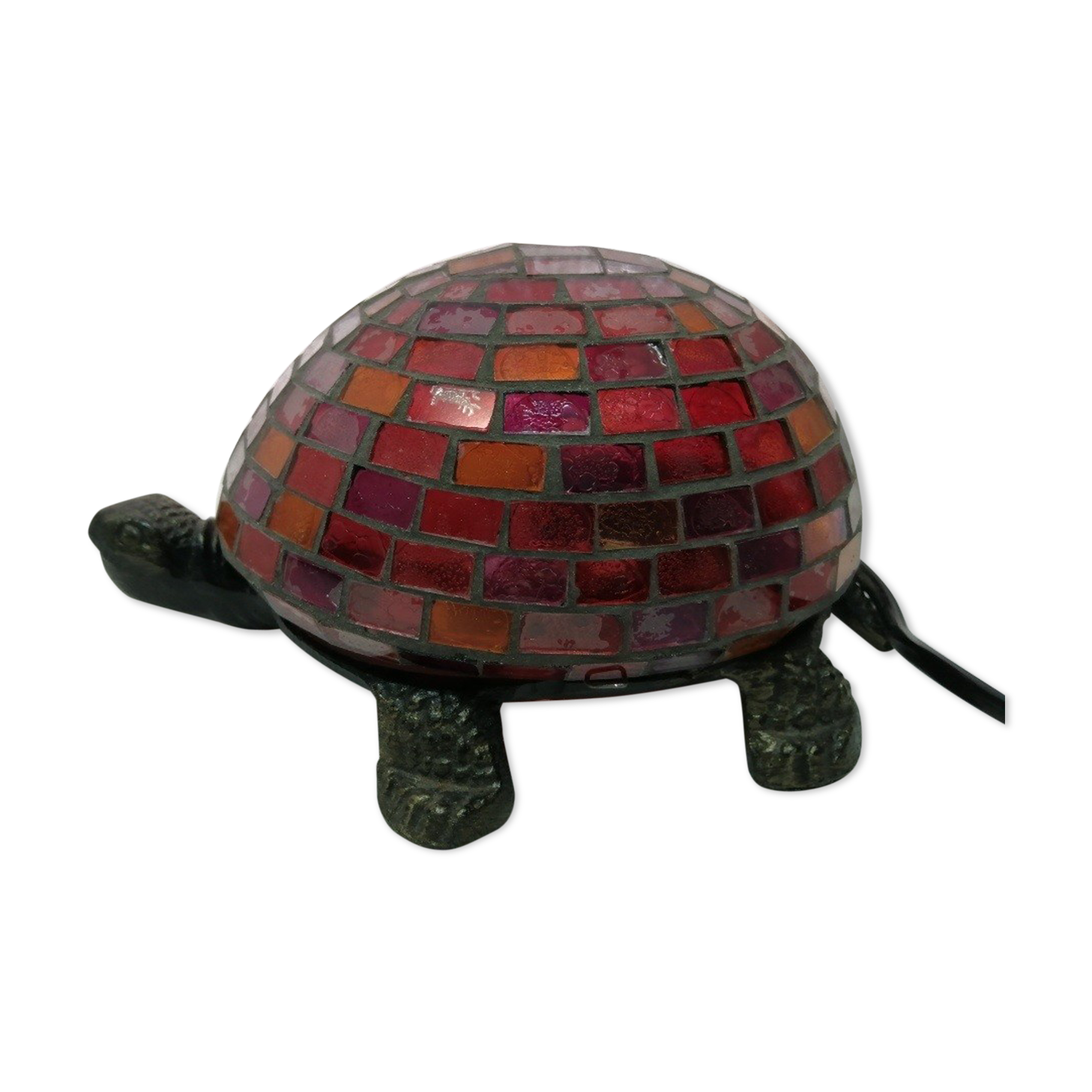 Mosaic and fonte glass turtle lamp