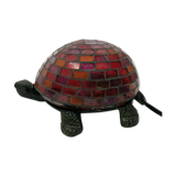 Mosaic and fonte glass turtle lamp