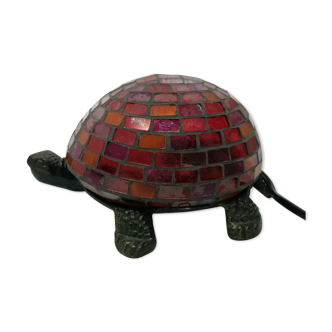 Mosaic and fonte glass turtle lamp