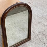 Bamboo and rattan mirror in the shape of an arch, dark oak satin finish 56x38