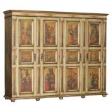 Vintage Italian oak wardrobe