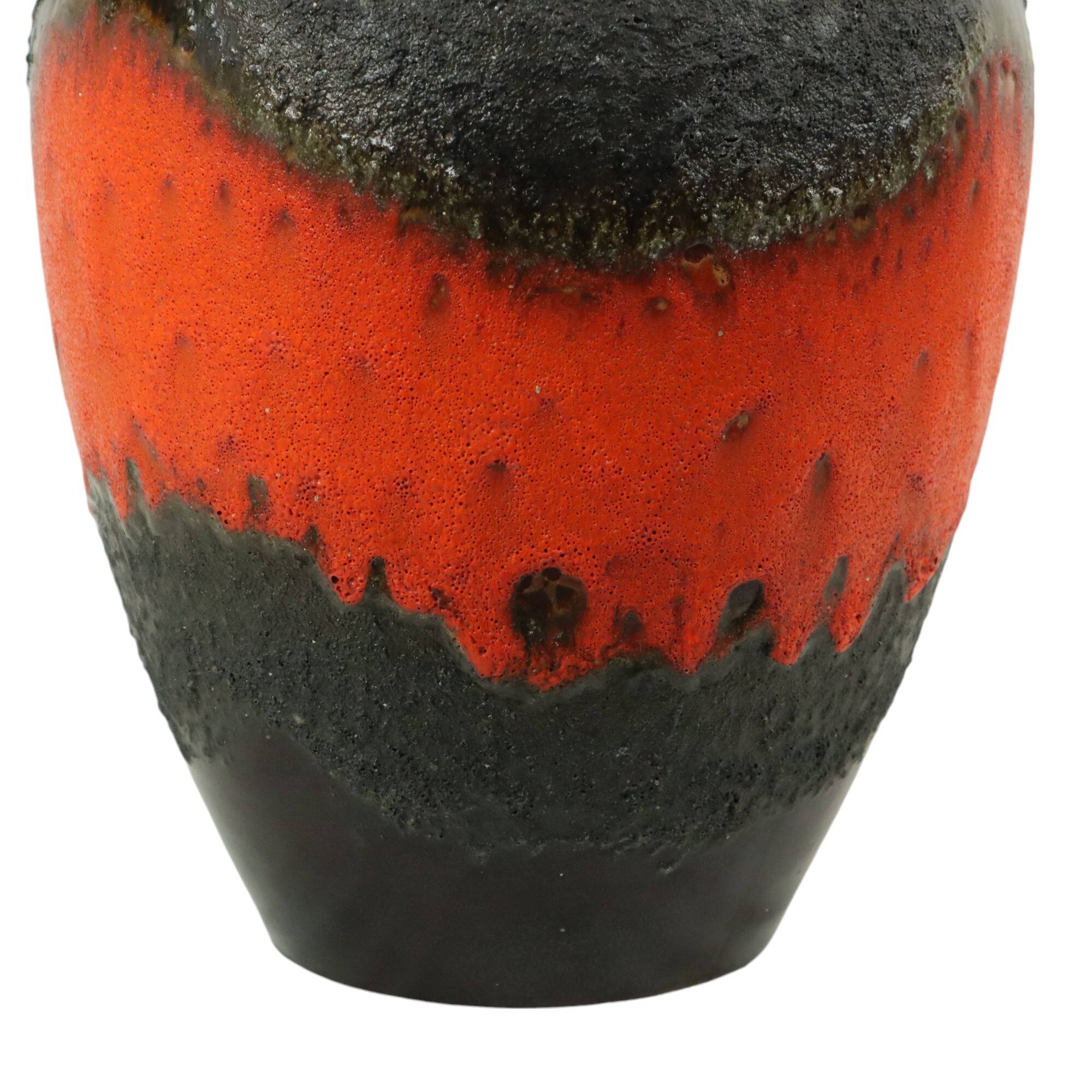 Large Orange Fat Lava Vase West Germany Carstens 7315-45