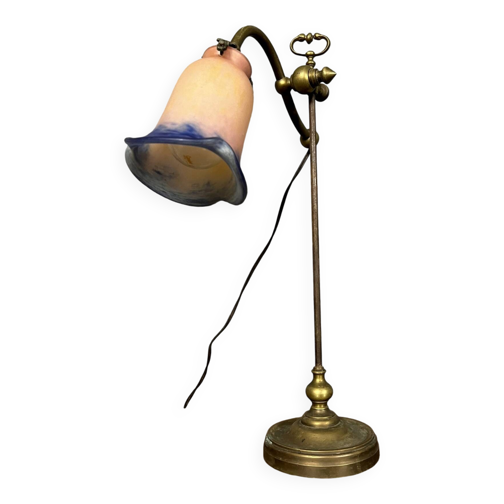 Cochelin France: 1890s gilt bronze desk lamp