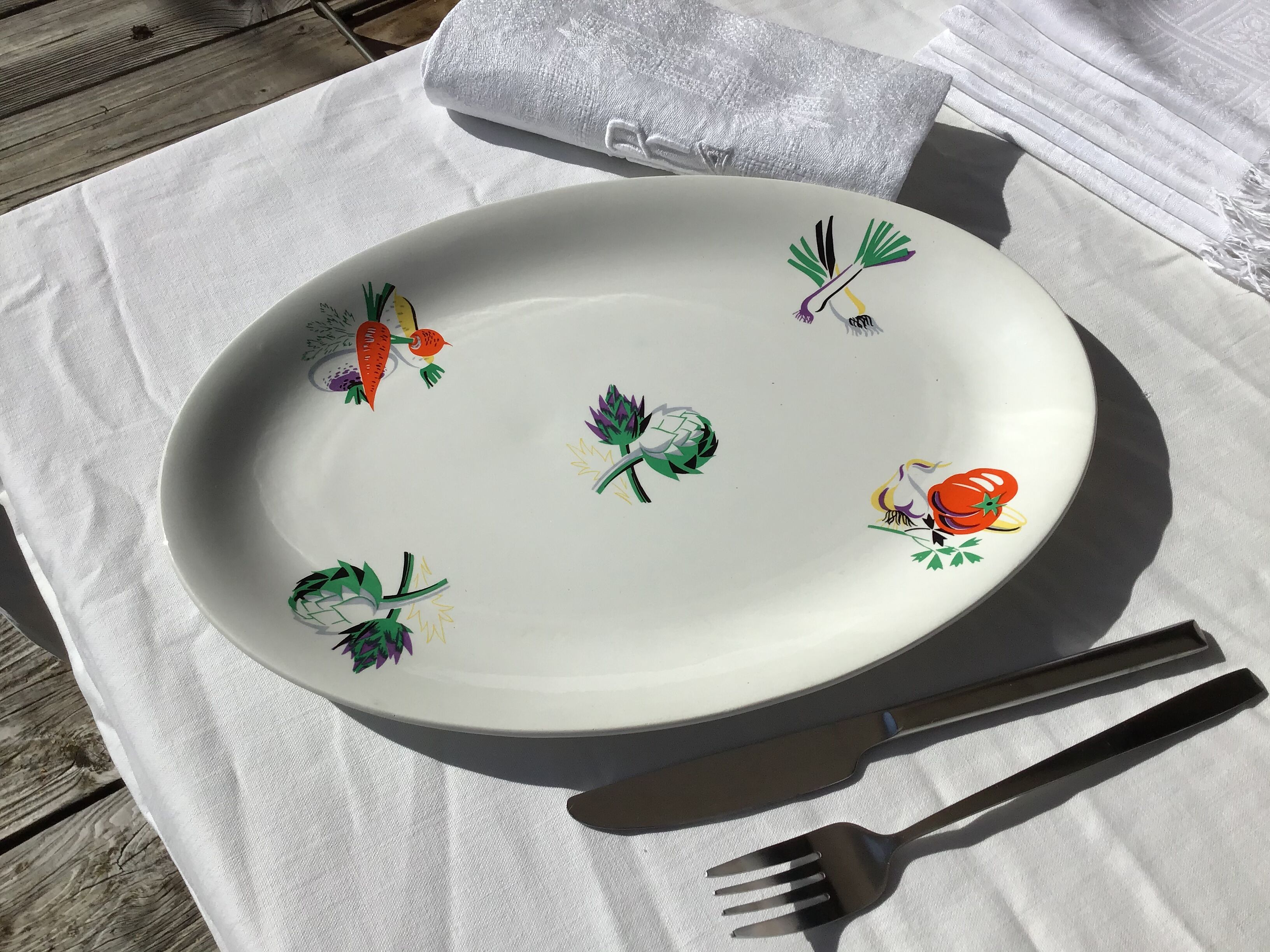 Plat légumes faïence de Lunéville