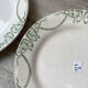 6 green and blue mismatched iron earth plates