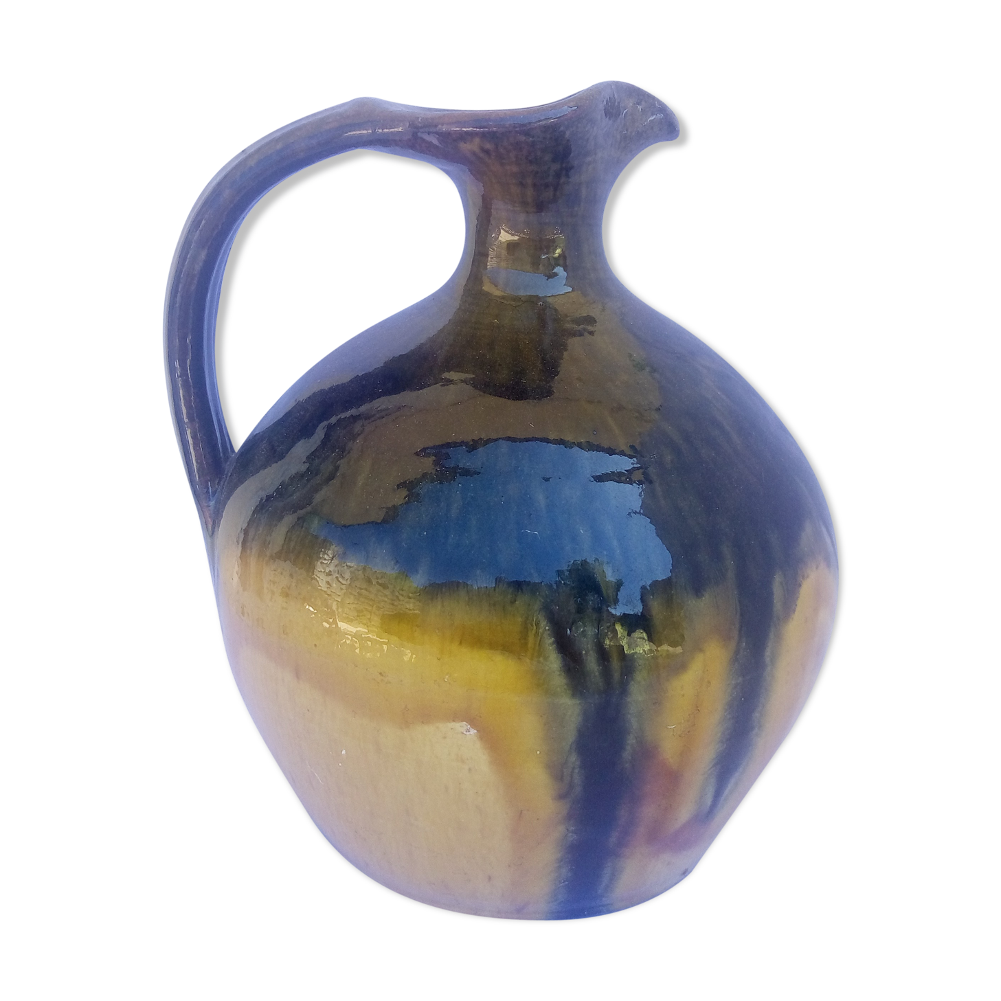 Meyssac carafe ceramic ochre and khaki