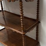 Napoleon III console table with three shelves in mahogany and veneer, 19th century