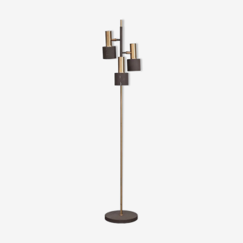 Mid-century brass adjustable floor lamp