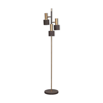 Mid-century brass adjustable floor lamp