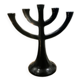 5-branched black cast iron candlestick