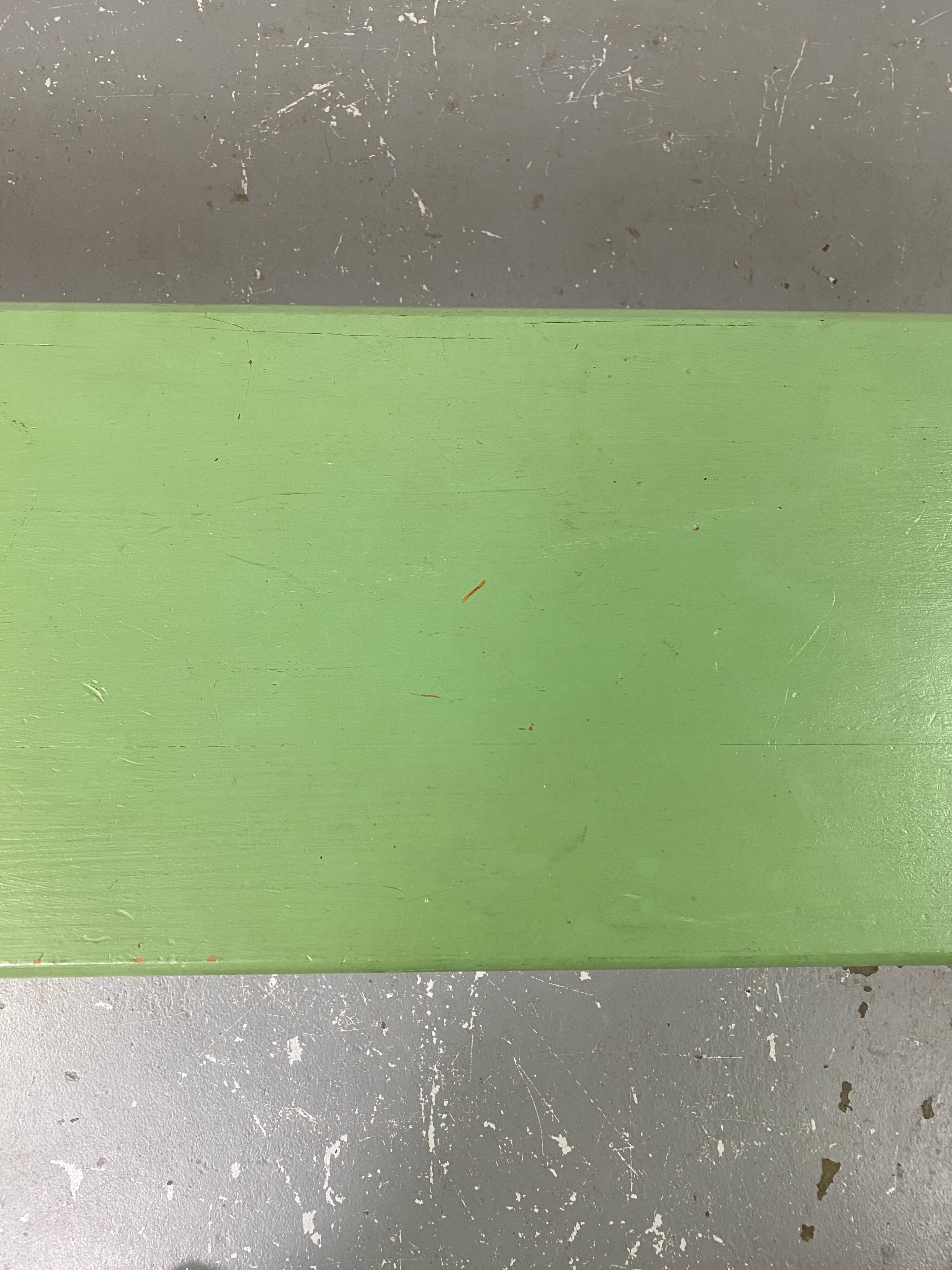 Green wooden bench