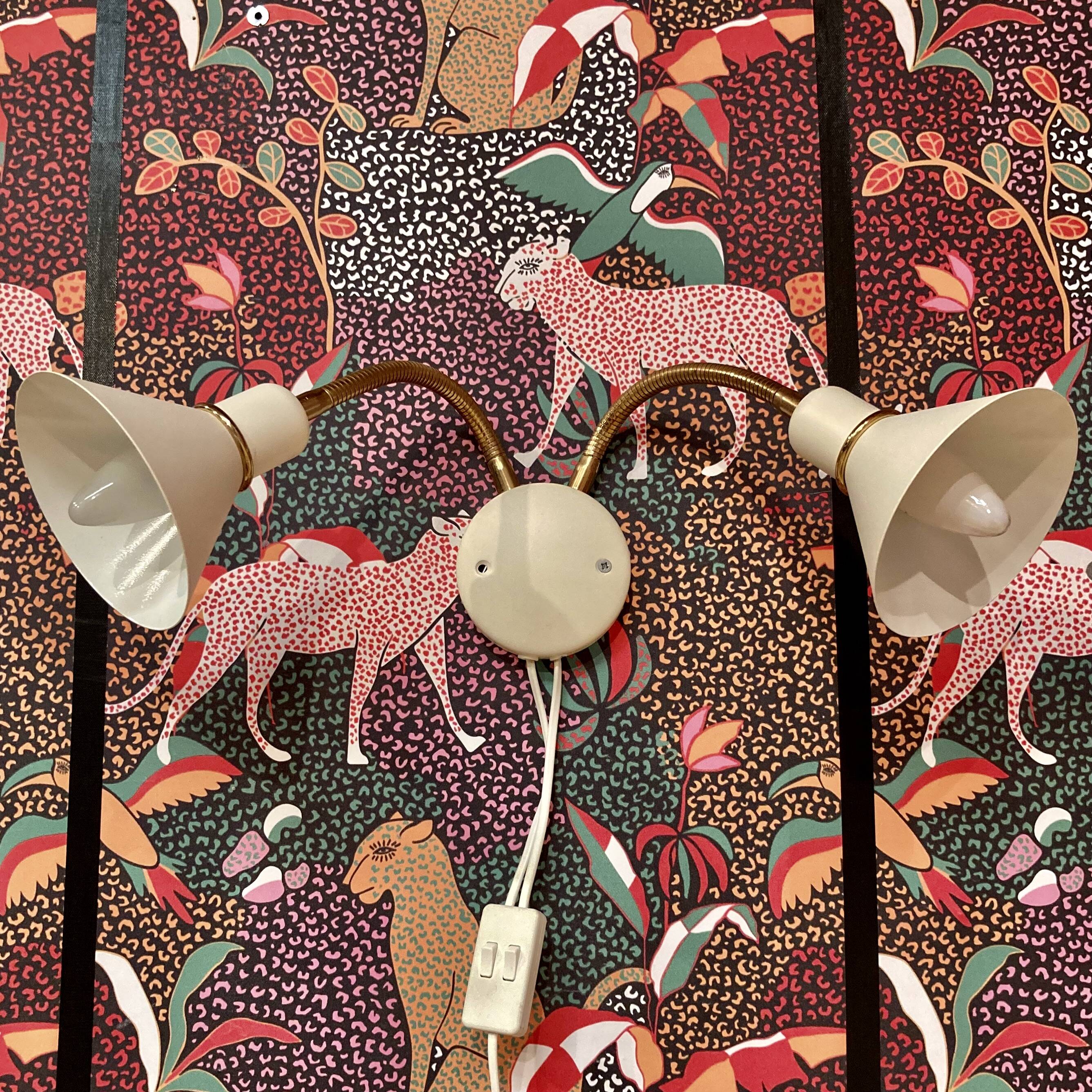 Double adjustable wall lamp Scandinavian design.