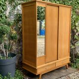 Vintage wardrobe with compass feet 1960