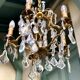 Lustre cage en bronze, 5 bras de lumière