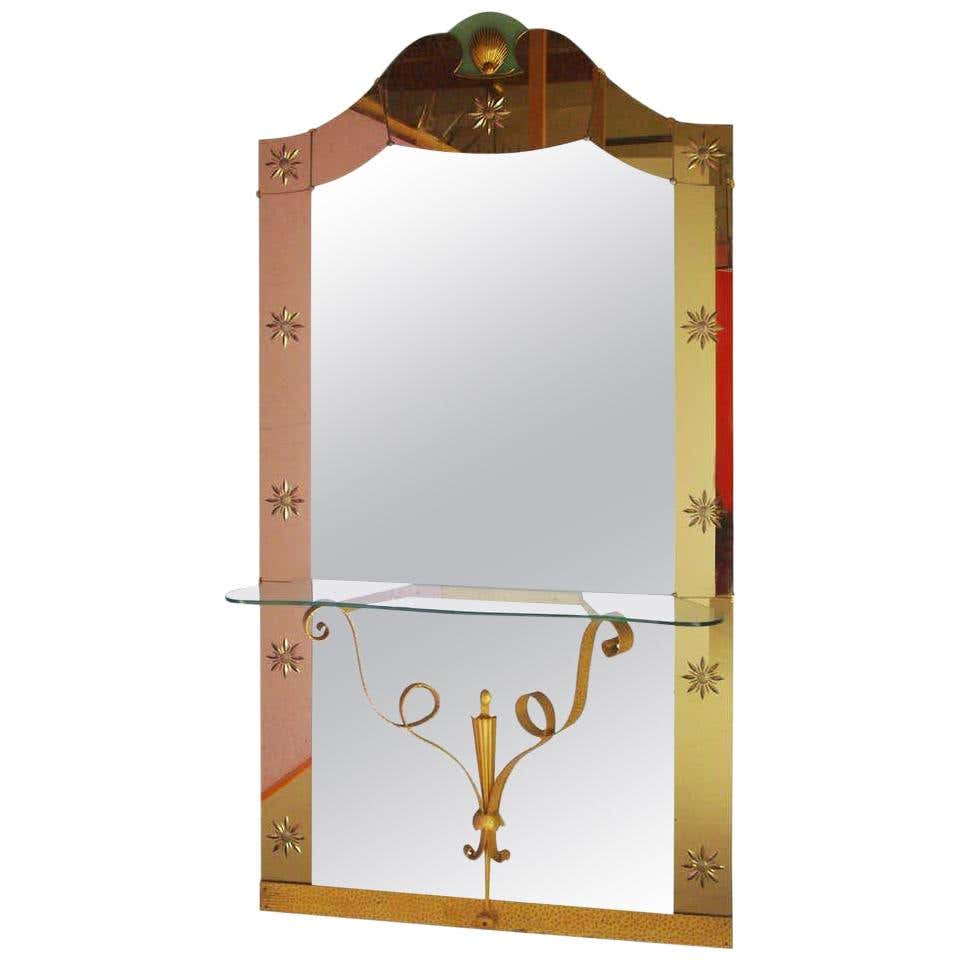 Pier Luigi Colli exceptional engraved and gilded mirror 126x237cm