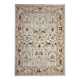 Tapis en laine crème à motifs floraux fait main, style oriental moderne pour salon