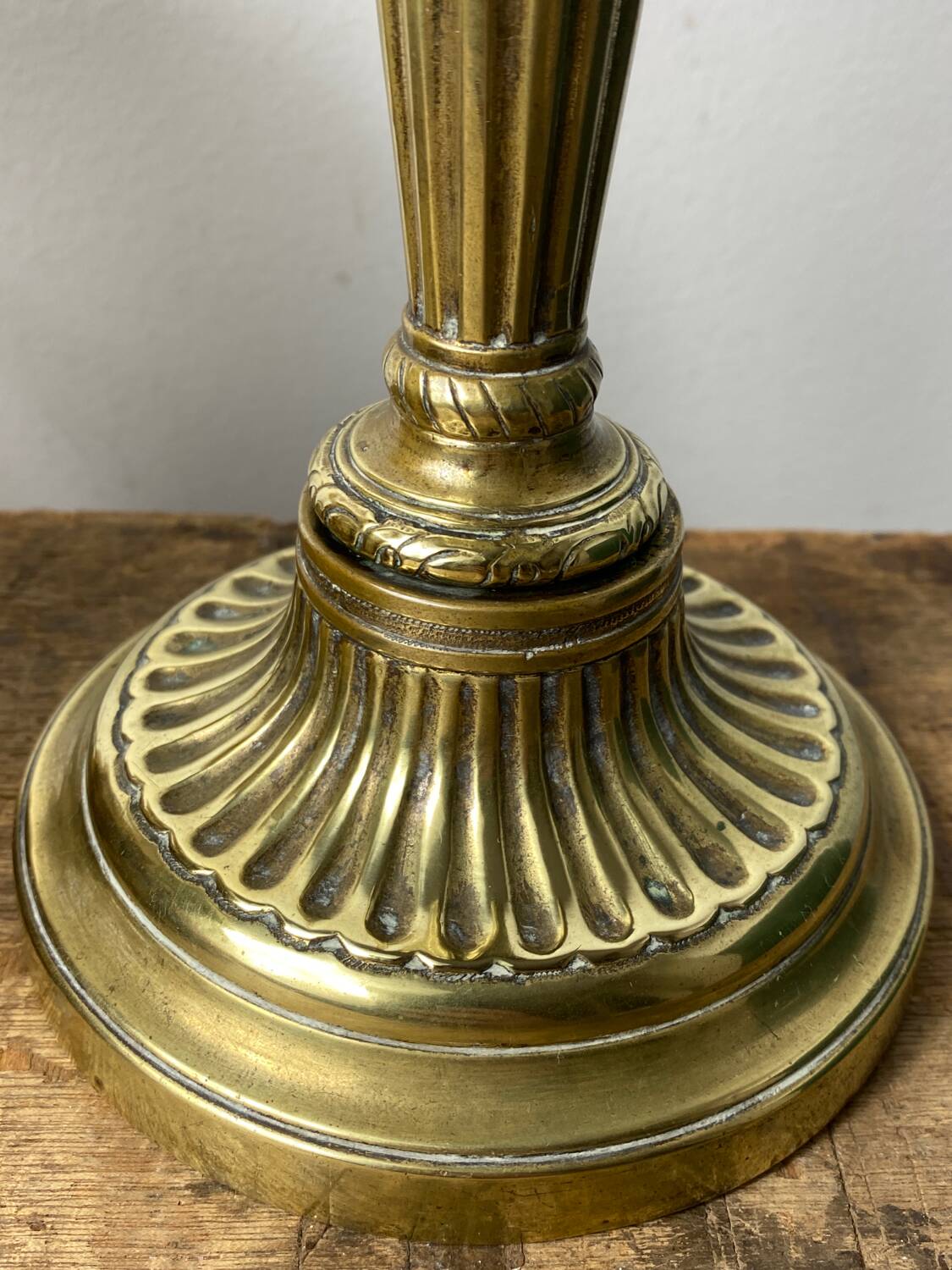 Antique brass candle holder