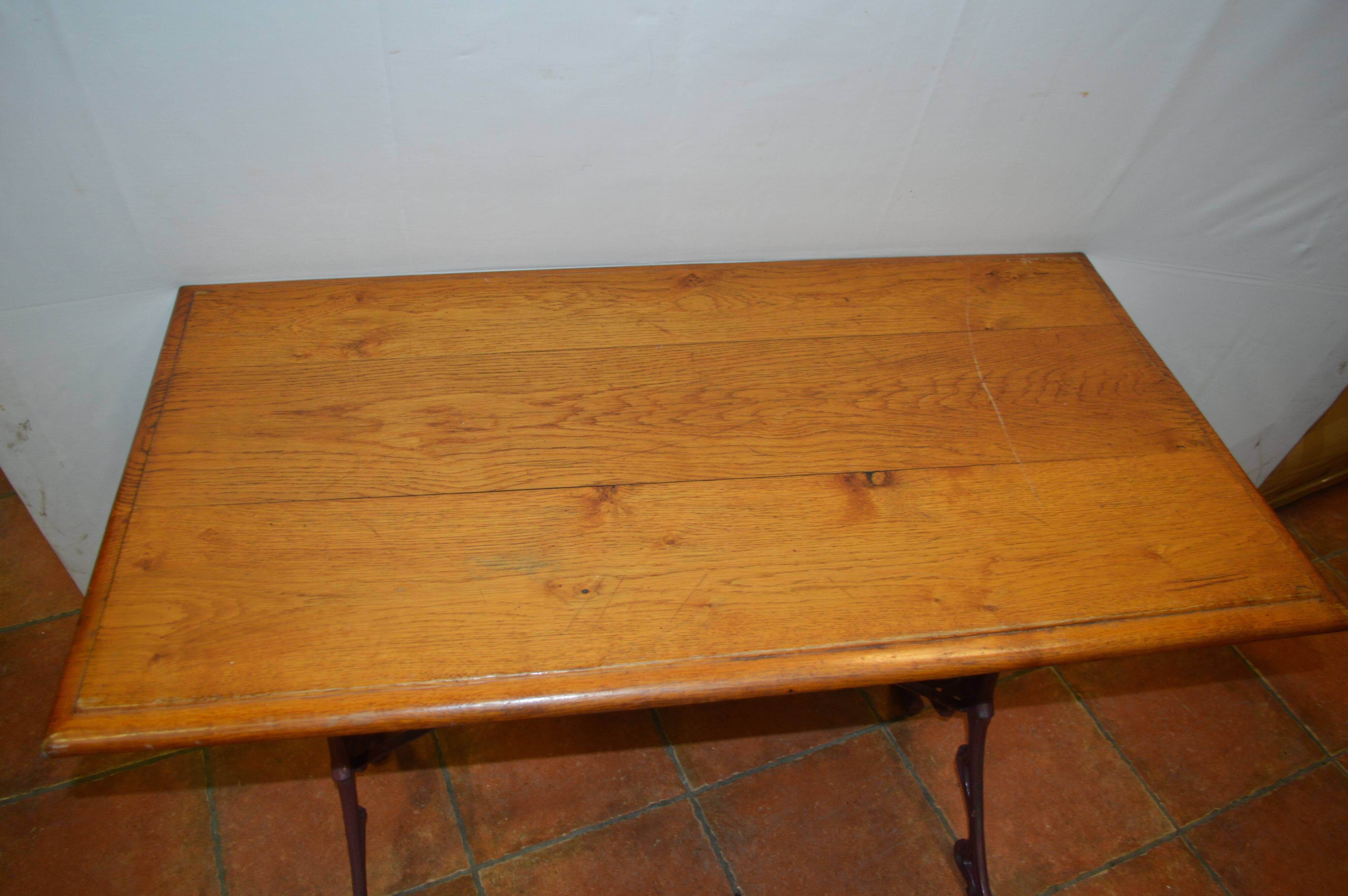 Oak and cast-iron bistro table