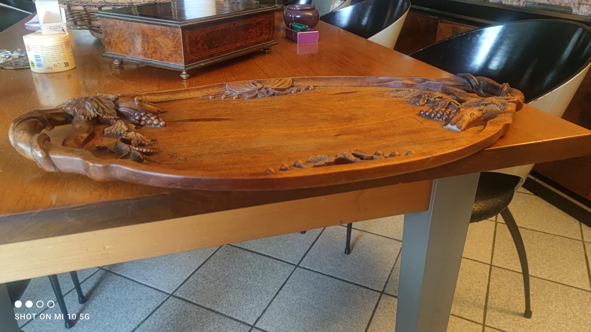 Solid mahogany serving tray