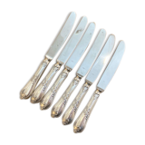 Series of 6 silver metal knives