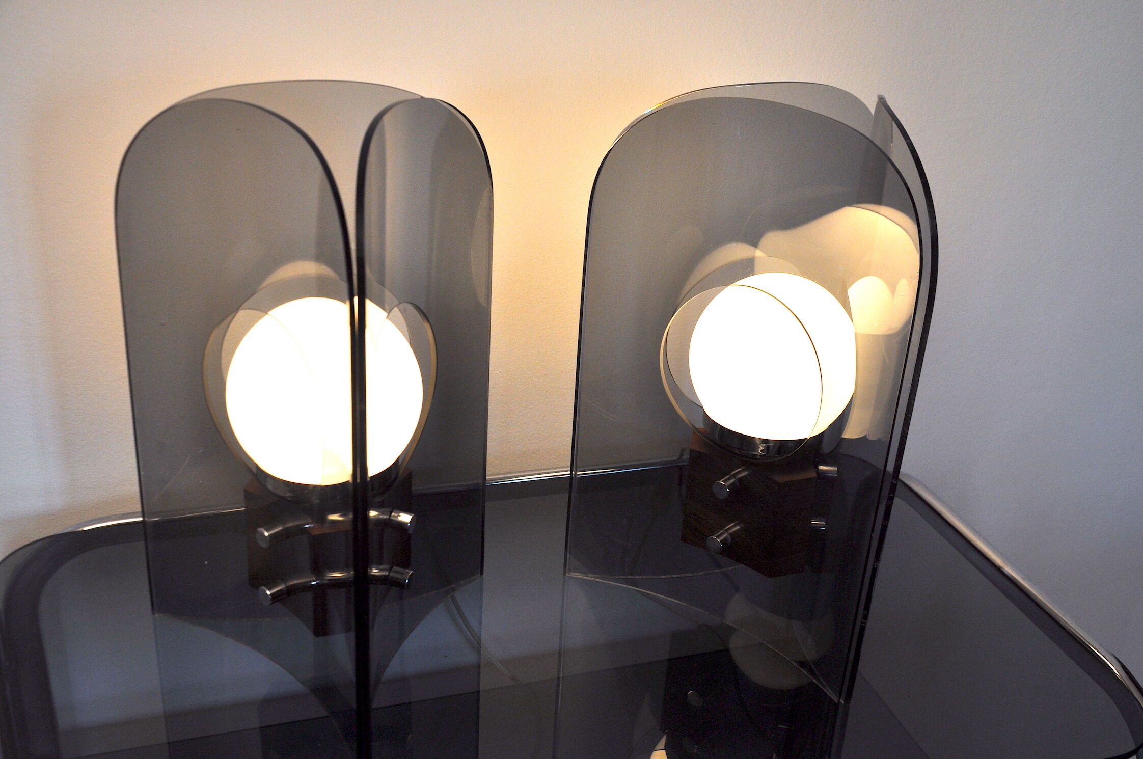 Pair of Midcentury Lamp, Metcidrylate and Wood, Denmark