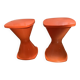 2 vintage orange Pola stools