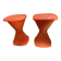 2 vintage orange Pola stools