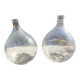 Set of 2 antique glass demijohns.