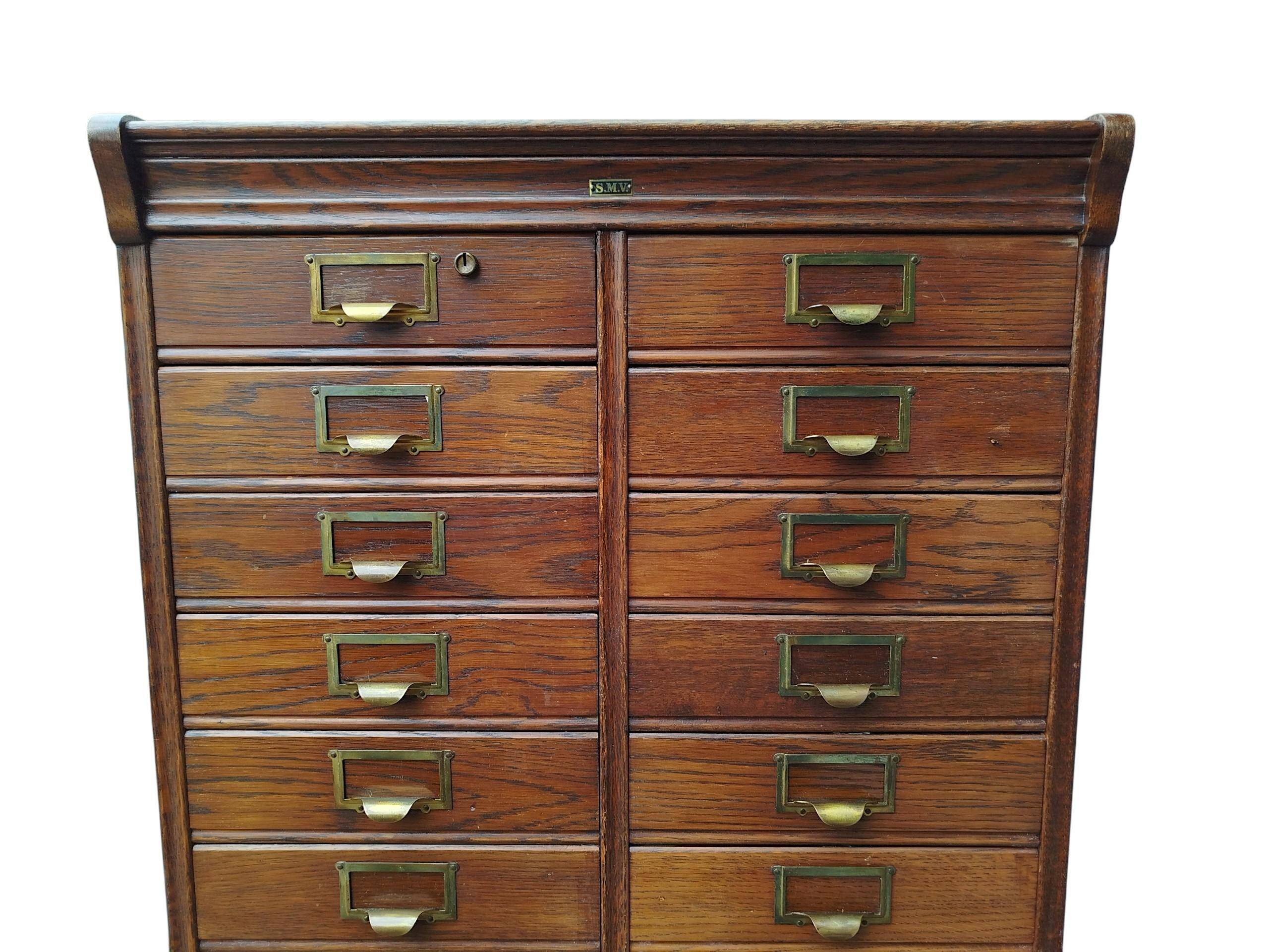 Archive furniture in oak S.M.V., Denmark 1920s–40s