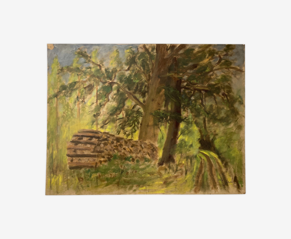 Peinture paysage vintage