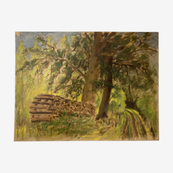 Vintage landscape painting