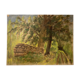 Peinture paysage vintage