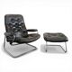 Stressless armchair and ottoman in leather from the 1970s.