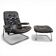 Stressless armchair and ottoman in leather from the 1970s.