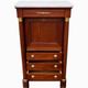 Empire secretary with white marble top in mahogany and brass, 6 drawers.