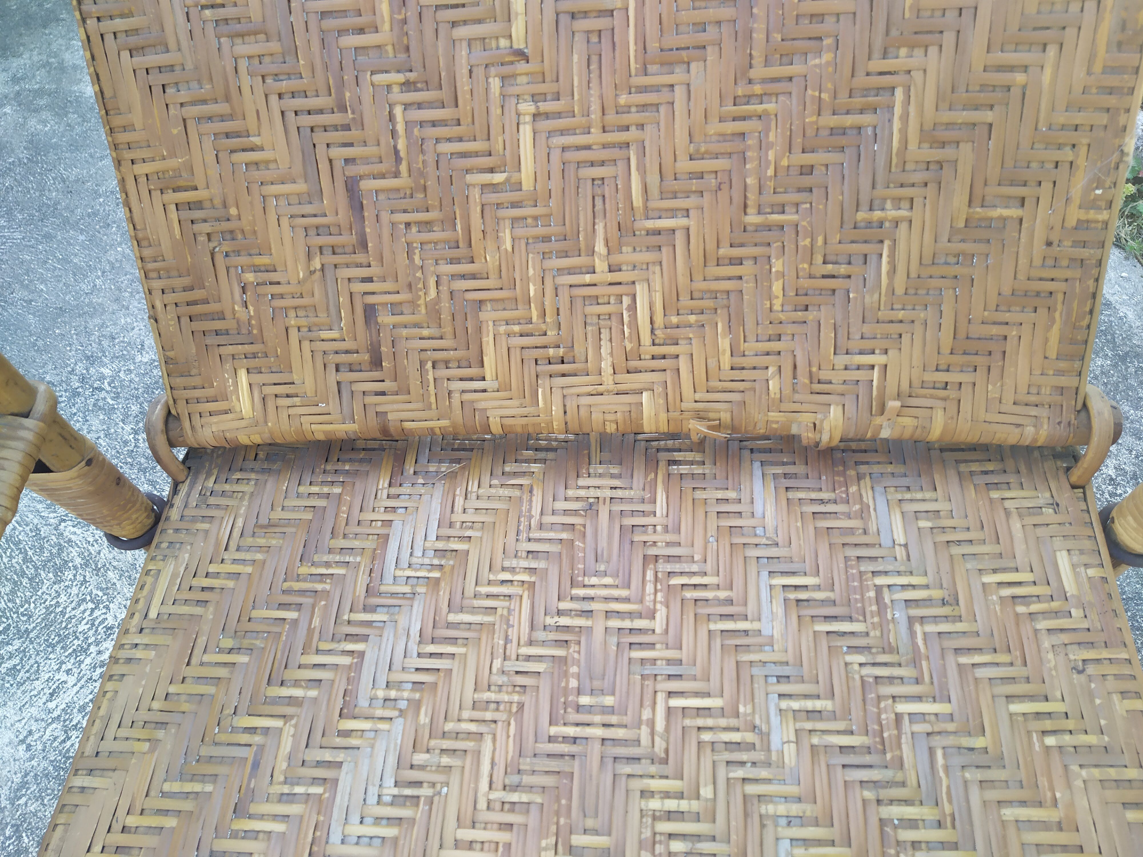 Former rattan and bamboo lounge chair in 1920