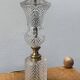 Lampe de table en verre taillé et laiton, circa 1950