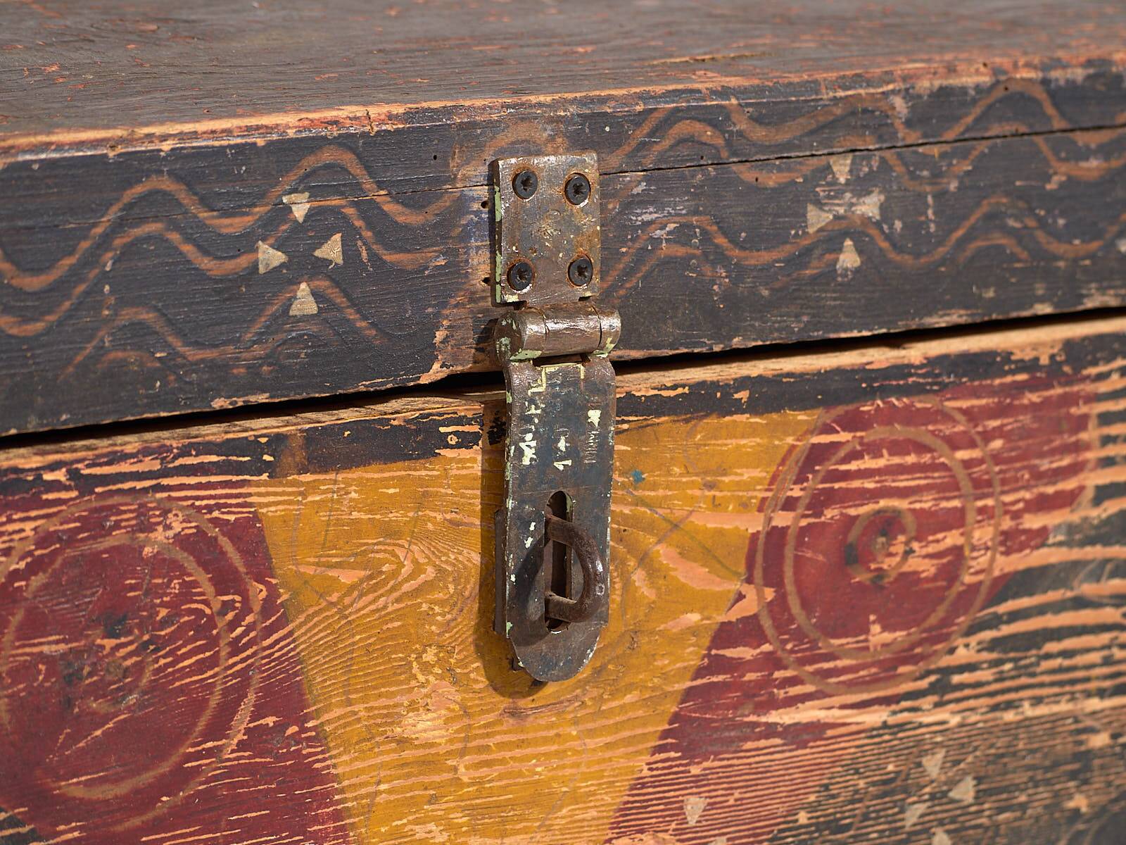 Malle ethnique ancienne peinte à la main (vers 1890) #30