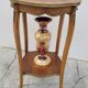 Selette pedestal side table Louis XV style with decorated marquetry and rosewood - 1900s