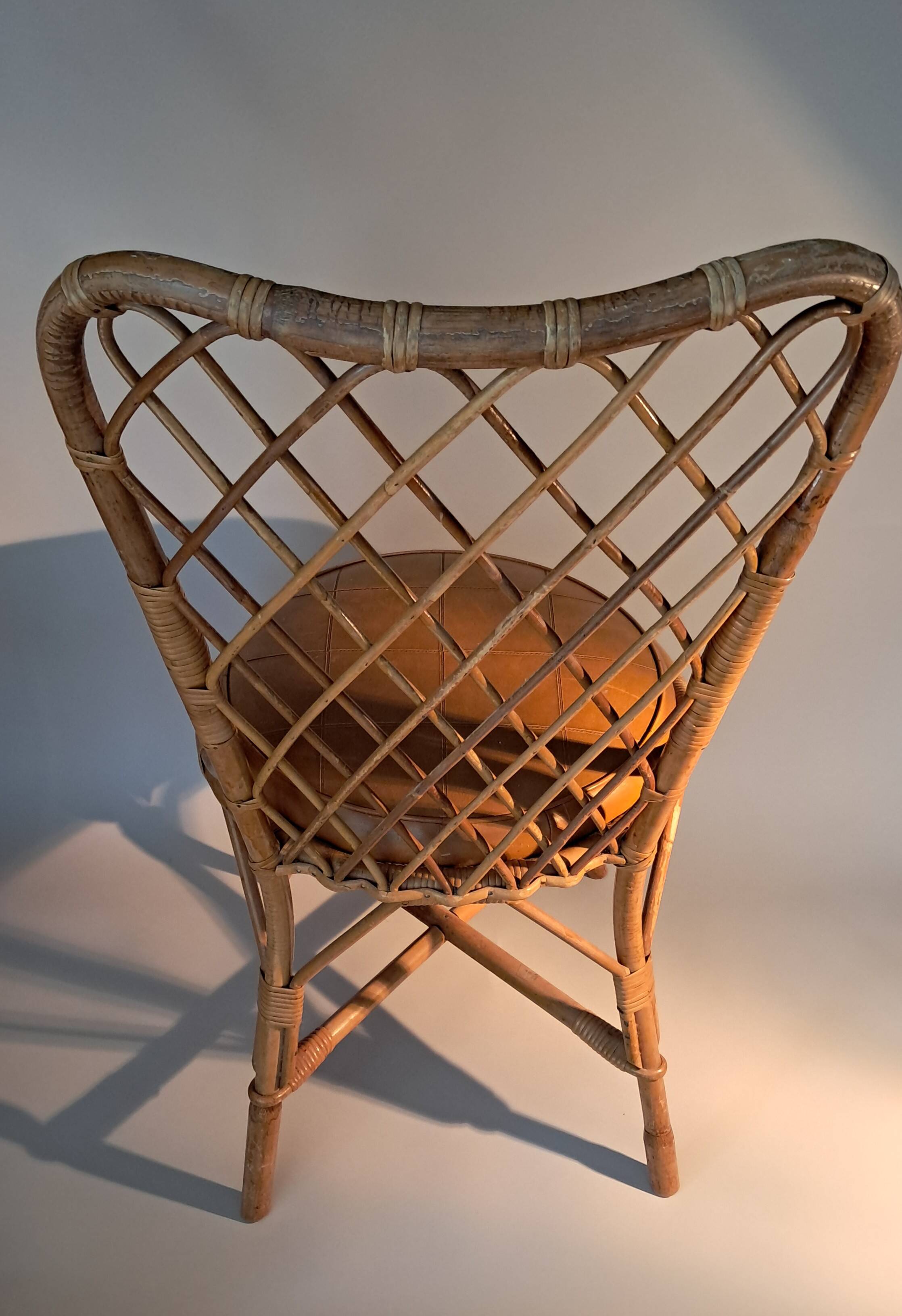 Rattan and bamboo chair 1950/1960.