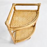 Vintage rattan corner shelf 60