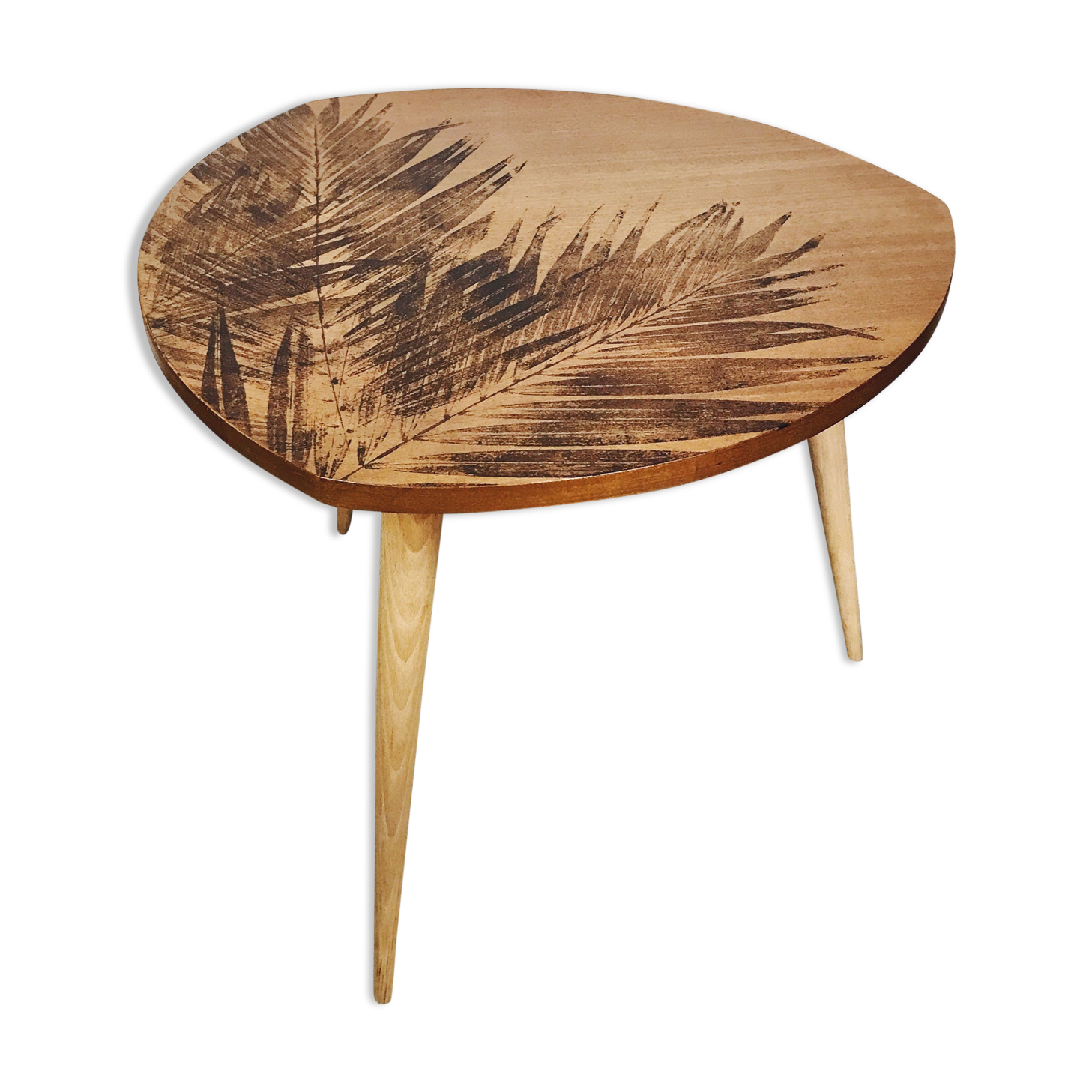 Wooden coffee table compass legs