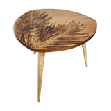 Wooden coffee table compass legs