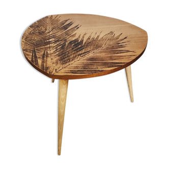 Wooden coffee table compass legs