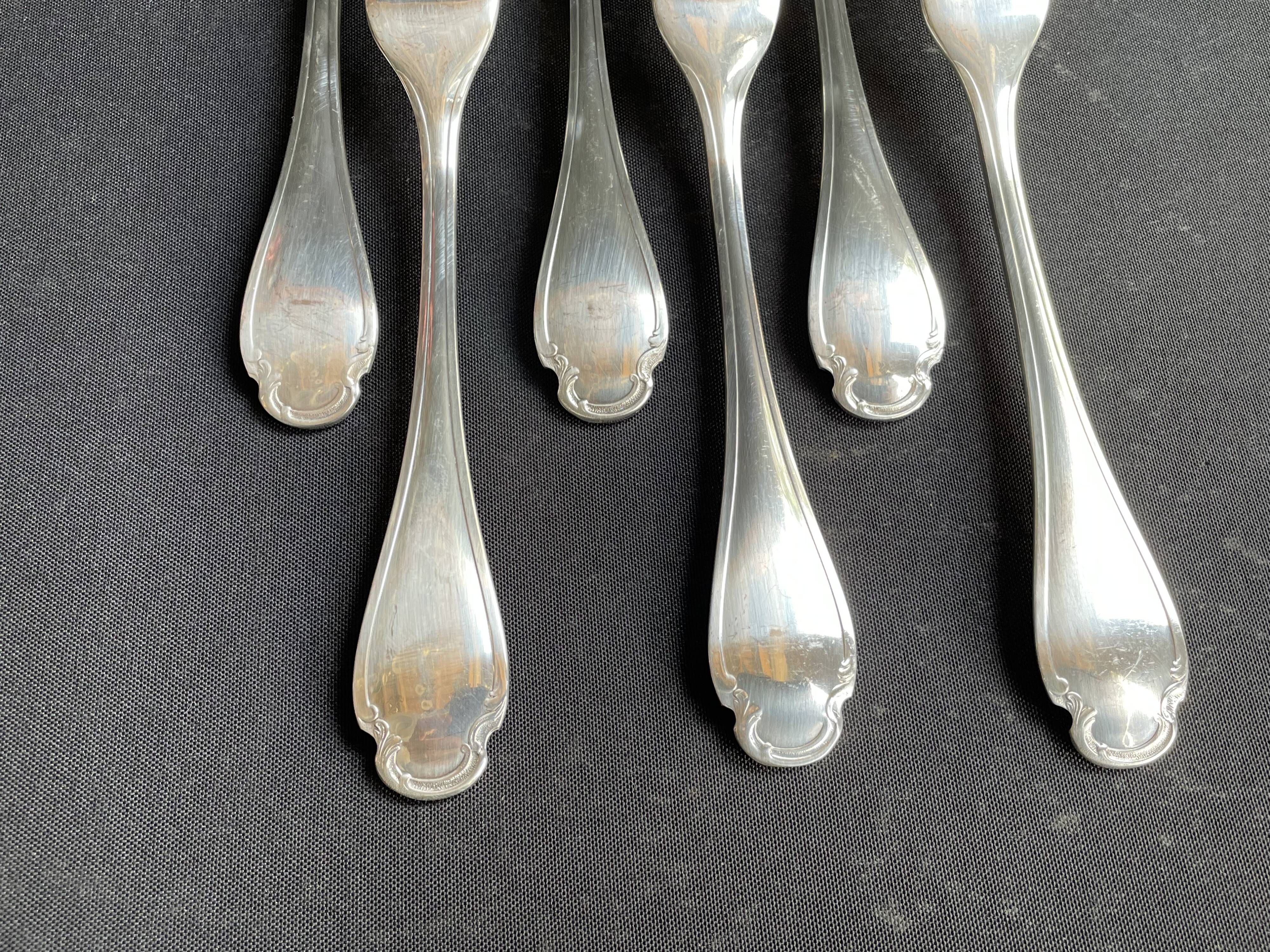 6 christofle pompadour table forks