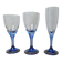 Service of 30 blue footed glasses.
