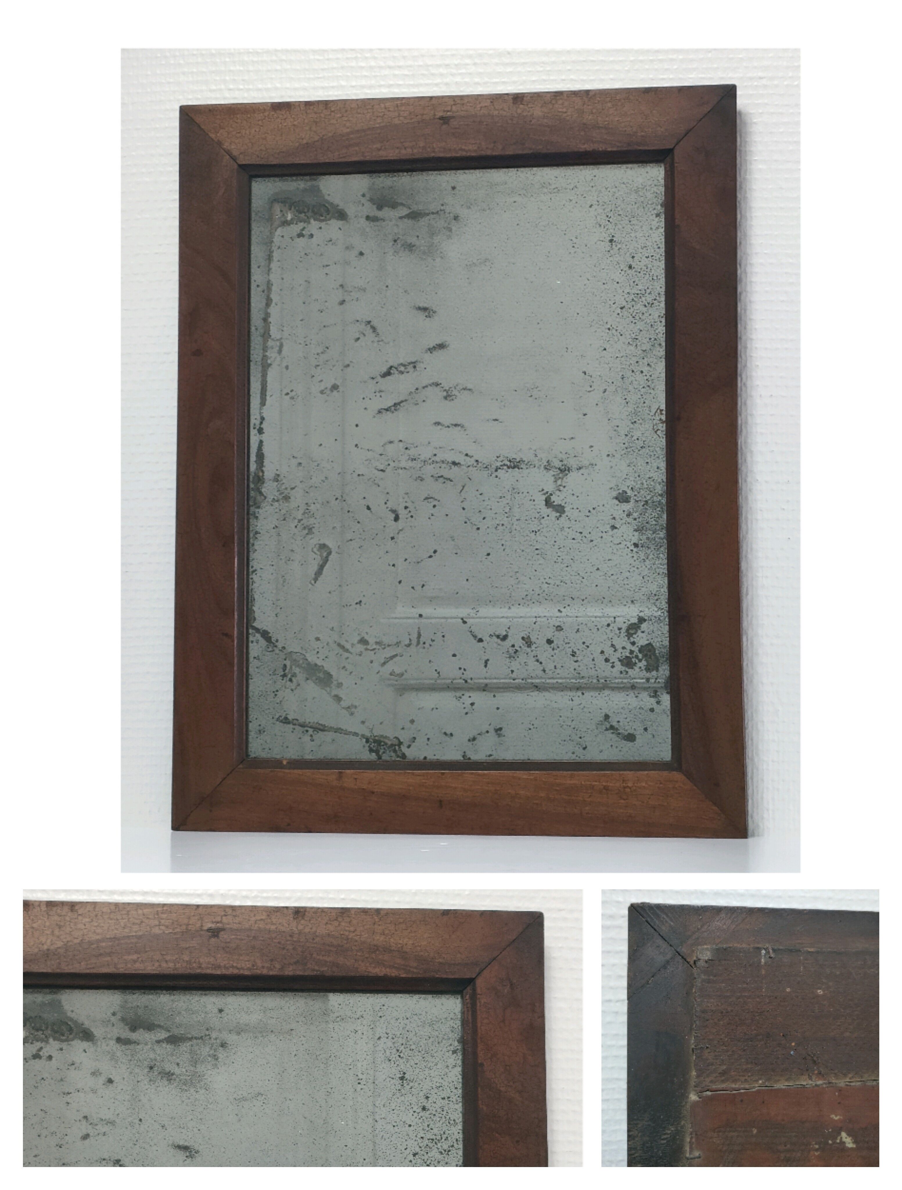 Solid wood mirror and patinated ice early twentieth century